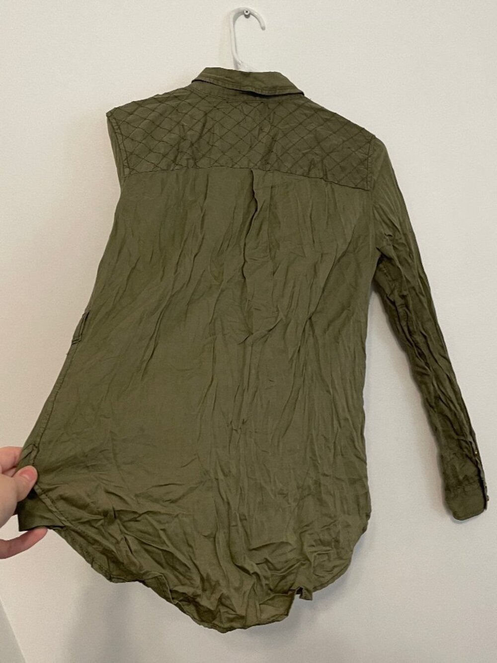 MAEVE ANTHROPOLOGIE Aveiro Safari Shirt Olive Green "Button Down" SNAPS /NO BELT - Picture 16 of 16